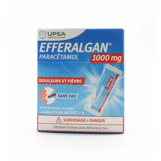 Upsa Efferalgan 1000mg granulés Arôme Fruits Rouges 8 sachets