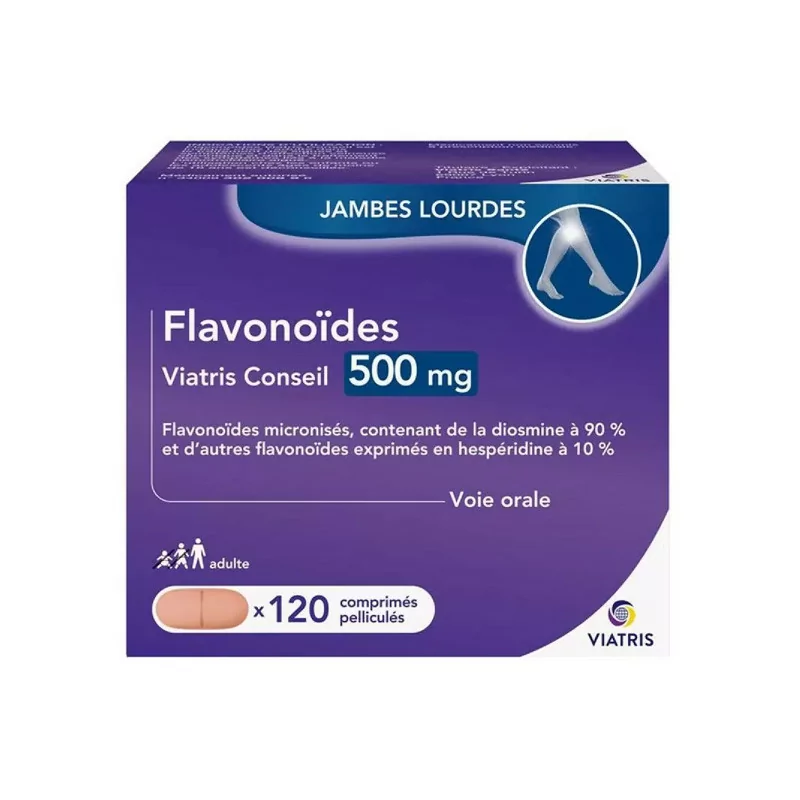 Viatris Conseil Flavonoïdes 500mg Jambes Lourdes 120 comprimés