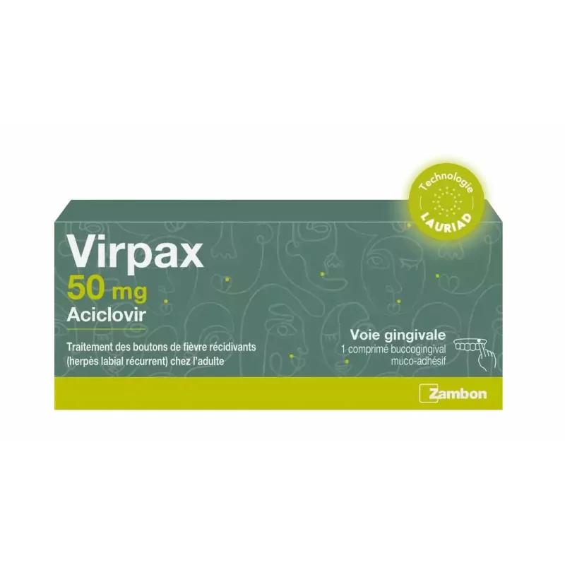 Virpax 50mg Aciclovir Zambon 1 comprimé