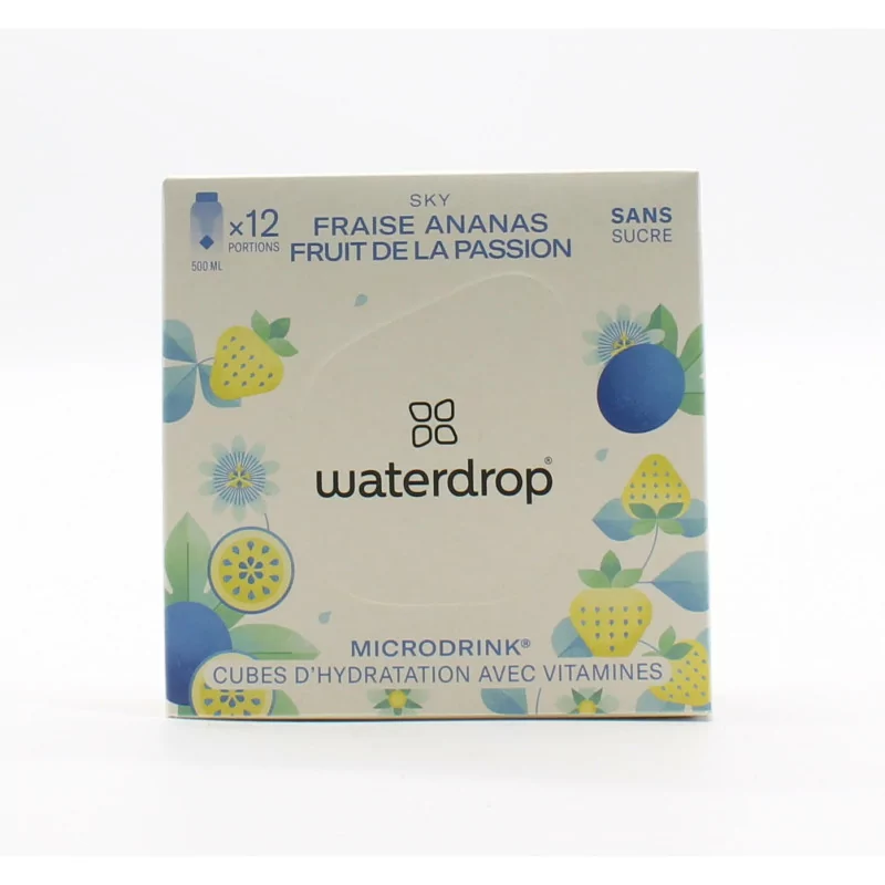 Waterdrop Sky Microdrink Fraise Ananas Fruit de la Passion 12 portions