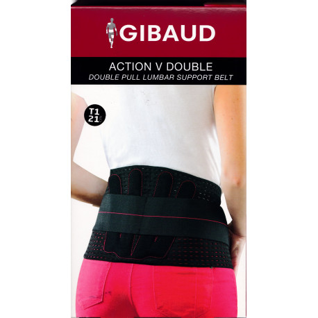 Ceinture Lombaire Action V Double 21 cm hauteur GIBAUD