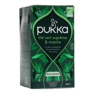 Пакетики зеленого чая Pukka Supreme и органического чая матча