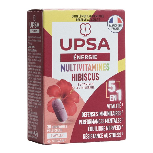 UPSA Energy Мультивитаминные таблетки с гибискусом 5-в-1