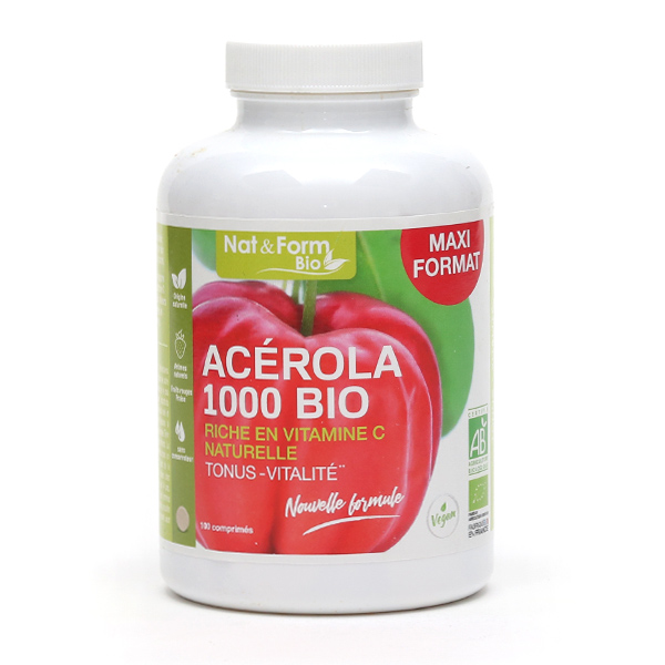 Nat et Form Acerola 1000 Органические жевательные таблетки