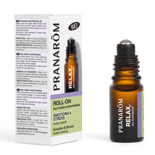 Роликовый дезодорант Pranarom Aromaboost Relax для снятия эмоционального напряжения и стресса.