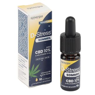 Средство для снятия стресса и улучшения сна на основе CBD-масла 10% и мелатонина 1,9 мг (капли).